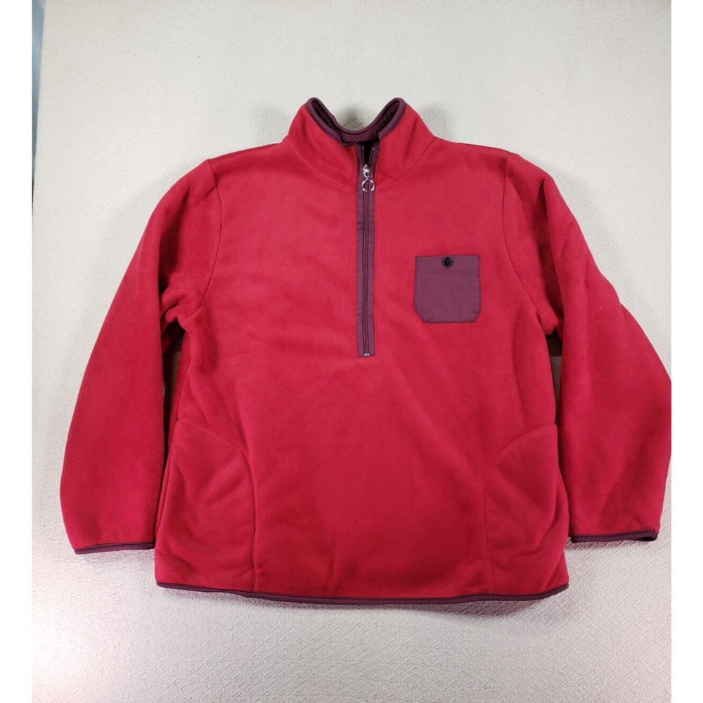 Cuddl Duds Sweater Mens XL Red Fleece Lined 1/4 Zip Collar Long Sleeve Pullover‎